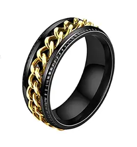 Kanak Jewels Band Rings Forever Love Women Ring Engagement Rings Black Gold Ring Stainless Steel Silver Plated Ring (7)