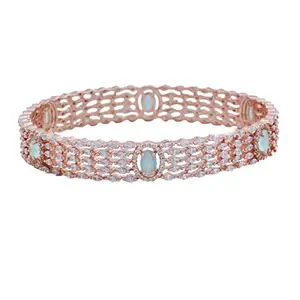 Kushal's Fashion Jewellery Gold Zircon Bangle - 375789