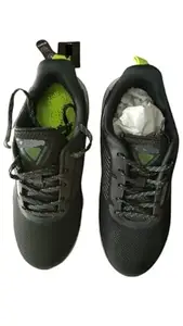Men's Mesh Black and Green Fashion Sports Walking Lightweight Running Shoes (Black, Numeric_7) (Numeric_8)
