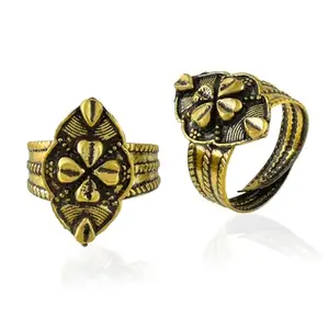 ADMIER Oxidised gold Plated Brass marquise shape heart design adjustable Toering For Girl Women(ACTR0167)