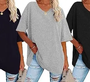 THE BLAZZE Women's Cotton Maternity Half Sleeve Loose|Baggy Fit Oversized Maternity|Pregnancy T-Shirt for Pregnant Women UB0018 (XL,NVY_Gry_DGY)
