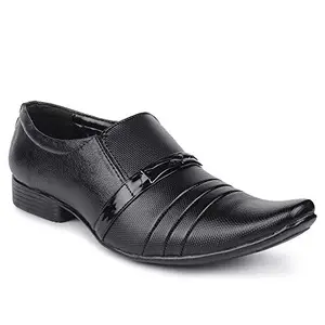 Seka Men's Slipon Formal Black Shoes, Office Wear (Numeric_8)