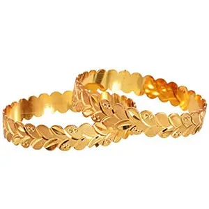 Generic AK Jewellers Traditional Fancy Designer Gold Plated Bangle For Women And Girls (Set- 1) (2.4 Inch)