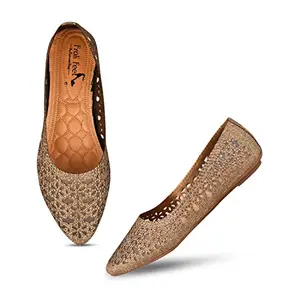FROH FEET Copper Soft Stylish Casual Comfortable Flat Bellies Shoes for Women Ladies Ballerinas