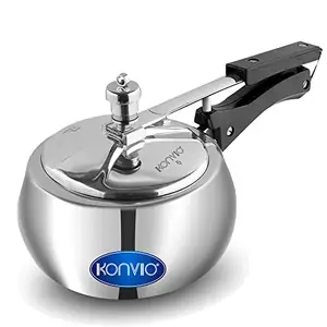 Konvio Kitchen Aluminium Inner Lid Pressure Cooker, 2 Litre, Silver price in India.