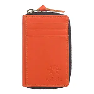 Rabela Men's Slim Bifold Grain Leather Multi Card Holder Wallets Gift Box Wallet RW-2102 (Orange)