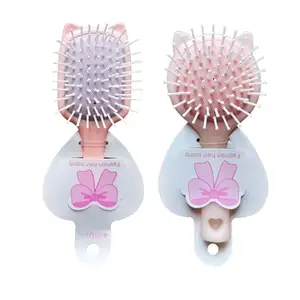 BlackBoss New Cute Cartoon Baby Hair Brush Soft Bristles Anti-static Airbag Massage Comb For Kids Girls & Boys Combo (Pack Of 2) - Pink