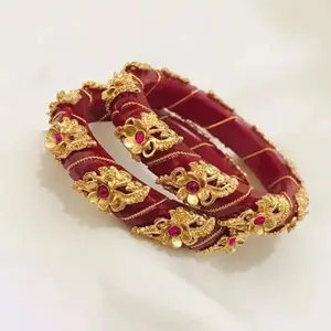 Gold Alloy Allure Unique Bracelet/Bangles for Women | Adjustable | Artificial Stones | Size 2.4 | c4ewb_B&B_2.4