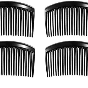 Styling fashion 4 Pcs Plastic Hair Side Combs French Twist Comb with 23 Teeth Fine Hair Clips for Women (Black)