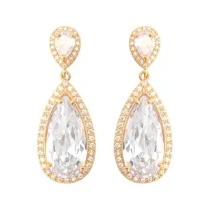 Kushal's Fashion Jewellery White Gold Plated Casual Trendy Zircon Earring - 428627