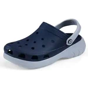 DOCTOR EXTRA SOFT Men's Double Color Comfy Casual Sports Clogs/Sandals with Adjustable Back Strap for Adult| Comfortable & Lightweight| Stylish & Anti-Skid|Waterproof Daily Use Mules Gents/Boys D-551