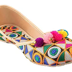 Ethnic Designer Rajasthani Jaipuri Multicolor Velvet Jutti Bellies for Women and Girls. (Numeric_7)