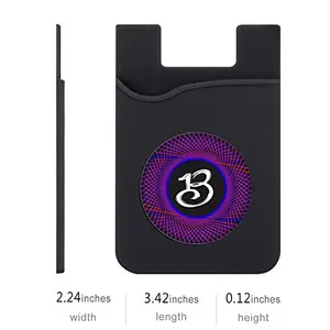 Plan To Gift Set of 3 Cell Phone Card Wallet, Silicone Phone Card Id Cash Wallet with 3M Adhesive Stick-on Alphabet B Purple Printed Designer Mobile Wallet for Your Phone & Tablet