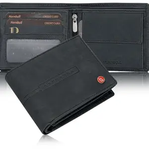 HORNBULL Miller Black RFID Blocking Leather Wallet for Men