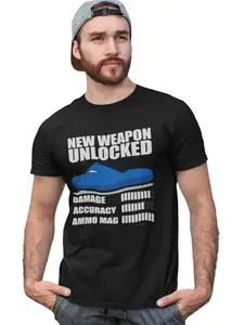 JD TRENDS New Weapon- Black Printed Cotton t-Shirt - Comfortable and Stylish Tshirt