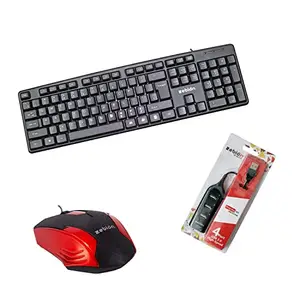 zebion k500 USB Wired Keyboard Plug and Play The Standard Keyboard with Swag USB Mouse with Latest Optical Technology and Pronto 101