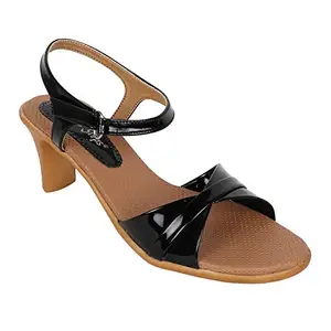 Adjoin Steps Women's Patent Leather Casual Heels (8) (w152_black_41)