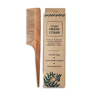 WE HERBAL Neem Wooden Tail Comb for Hairfall, Dandruff Control, Hair Straightening, Frizz Control