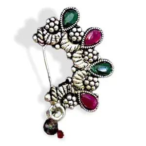 Oxidised nose pin clip on type - 1 pc