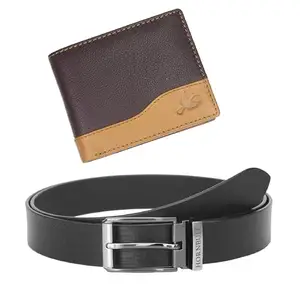 HORNBULL Leather Buttler Combo Gift Set For Men | Rfid Brown Wallet And Black Belt Men's Gift Hamper 104116