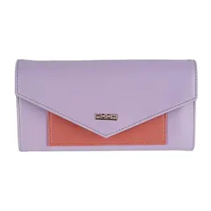 Mochi Purple Faux Leather Secure Magnet Snap Casual Bifold Wallet for Women (95-35)
