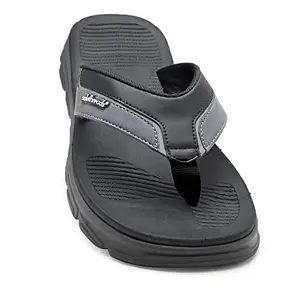 SOLETHREADS SWAGGER| Classy | Comfortable | Ultra-Light | Shock Absorbent | Bounce Back | Cushioned | Water-resistant | Slippers Flip Flops for Men | GREY | UK/India Size 8