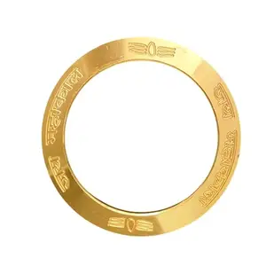 M Men Style Men’s Stainless Steel Jai Mahakal Kada – Engraved Shiva Bracelet with Spiritual Symbols (Gold Finish) For Men Boys Friends Gold SKa2025180