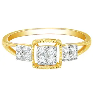 GIVA 14K Yellow Gold Priceless Bond Diamond Ring,Fixed Size,Indian - 12, US - 6|Gold Gifts for Women & Girls| With Certificate of Authenticity & BIS-Hallmarked Gold Jewellery