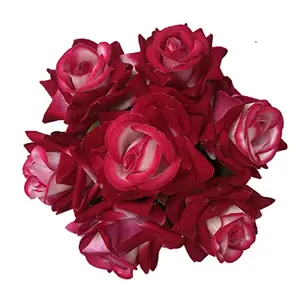 Arooman™ Rose Flower Hair Bun Juda Gajra for women Pack-01 Color- Rani