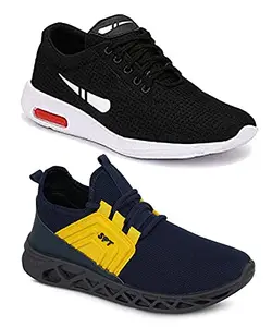 Shoefly Shoefly Men's (9341-1200) Multicolor Casual Sports Running Shoes 10 UK (Set of 2 Pair)