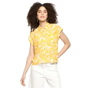 Pepe Jeans Women's Regular Shirt (PL304315_Yellow XL)