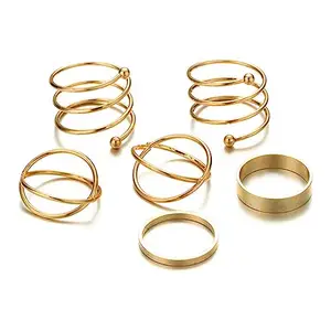 Vembley Trendy 6 Pcs Cubic, Knuckle Band Rings For Ladies