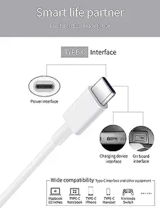 Siwi Type-C to Type-C USB Cable for Honor Pad 8, Play 20, Play 30/30 Plus, Pad 8, Play 5/5 Youth Edition, Play 5T / 5 T, Play 5T Life, Play 5T Pro, Play 6T / Play 6T Pro Charging Cable (TCCW2)