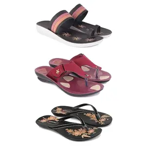 Women's Comfortable Sandal,Casual Lightweight Sandal for Everyday Wear | PCR-(3-COMBO)-1992-1974-O20-6
