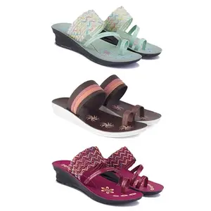 Women's Sandals | Lightweight Wear| Stylish & Easy to Wear For Women'S PCV-SAN-(3-COMBO)-1954-1990-1949-5
