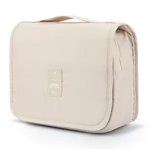 Mossio Makeup Bag, Unisex Multifunction Bottles Grooming Shampoo Travel Case TSA Approved Beige 8 cms