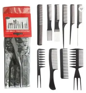 TRENDY CLUB 10pcs/Set Professional Hair Brush Comb Salon Barber Anti-static Hair Combs Hairbrush Hairdressing Combs Styling Tools Hair Care