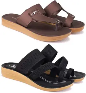 BERSACHE Extra Soft Classic Casual Slippers for Women with Regular wear | Ultra Soft & Flexibility Technology | HT-Slip(Com)-6158-6140 Multicolor