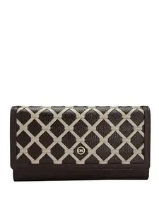 Da Milano Flap Leather Wallet for Women - Brown