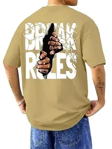 ENCIGER Men's Oversized Cotton T-Shirt Pack | Drop Shoulder Graphic Printed Casual Streetwear Combo | Baggy Hip-Hop Tshirts