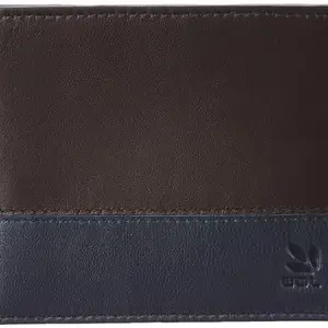 WOODLAND Mens Leather Utility Wallet (Brown/Navy)