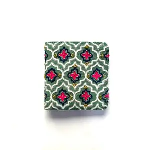 Desi Drama Queen Snap Button Wallet Layla/Purse Green Canvas Green (10 x 10 cm)
