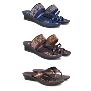 Women's Sandals | Lightweight | Stylish & Easy to Wear For Women's GR-SAN-(3-COMBO)-1953-1951-1955-6