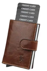 HIDE & SKIN SK Black Genuine Leather Unisex RFID Protected Card Holder Wallet TAMPLAR