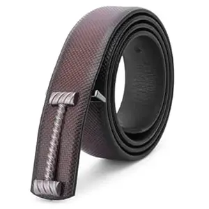 Kastner Men's Formal and Casual Pin Closer PU Leather Belt with Textured Design and Buckle