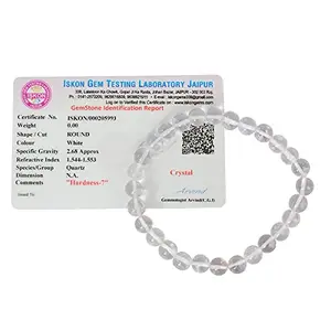 Reiki Crystal Products Natural Certified Clear Quartz Bracelet Sphatik Round Beads 8 mm Crystal Stone Bracelet for Reiki Healing and Crystal Healing Stones (Color : Clear)