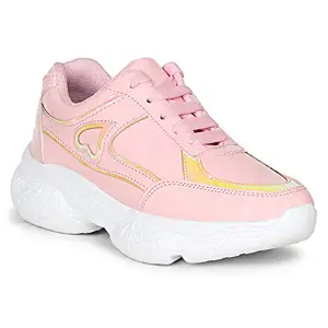 PREKANZO Latest Style Casual Lightweight Sport Walking & Running Shoes for Women Pink