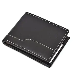 FOXYFOOT Men Casual Black Genuine Leather Wallet - Regular Size (5 Card Slots)
