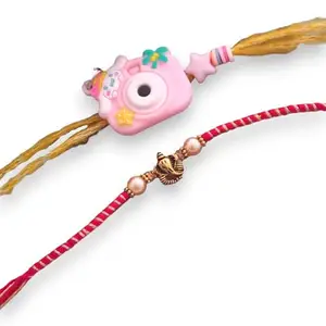 Ideaz unlimited Little Brother and Sister Kiddy Rakhi With - Love Thread | Pack of 2 with 1 Roli Chawal for Rakshabandhan Celebration (ID117)