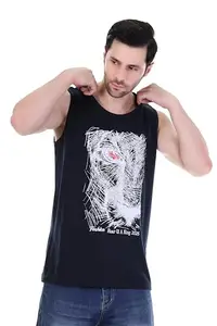 Jayam Fashion Men's Cotton Tank Top, Crew Neck, 100% Cotton (in, Alpha, M, Regular, Blue)